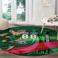 Personalized Algeria Football Champions Round Carpet Fennec Fox Mascot - Algiers Martyrs Memorial