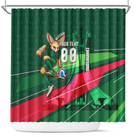 Personalized Algeria Football Champions Shower Curtain Fennec Fox Mascot - Algiers Martyrs Memorial