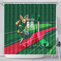 Personalized Algeria Football Champions Shower Curtain Fennec Fox Mascot - Algiers Martyrs Memorial