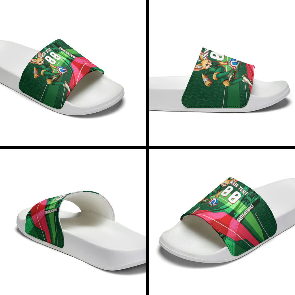 Personalized Algeria Football Champions Slide Sandals Fennec Fox Mascot - Algiers Martyrs Memorial