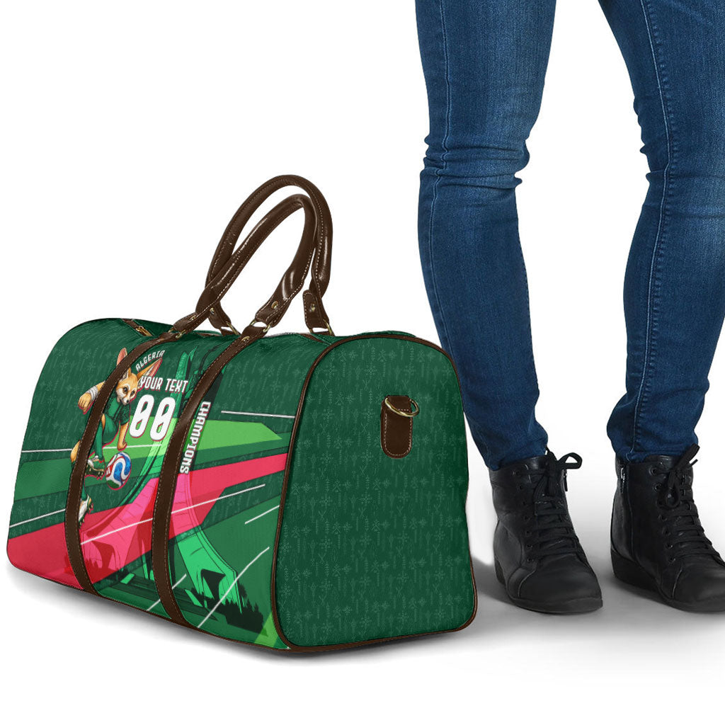 Personalized Algeria Football Champions Travel Bag Fennec Fox Mascot - Algiers Martyrs Memorial