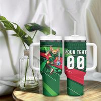 Personalized Algeria Football Champions Tumbler With Handle Fennec Fox Mascot - Algiers Martyrs Memorial