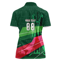 Personalized Algeria Football Champions Women Polo Shirt Fennec Fox Mascot - Algiers Martyrs Memorial