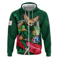 Personalized Algeria Football Champions Zip Hoodie Fennec Fox Mascot - Algiers Martyrs Memorial