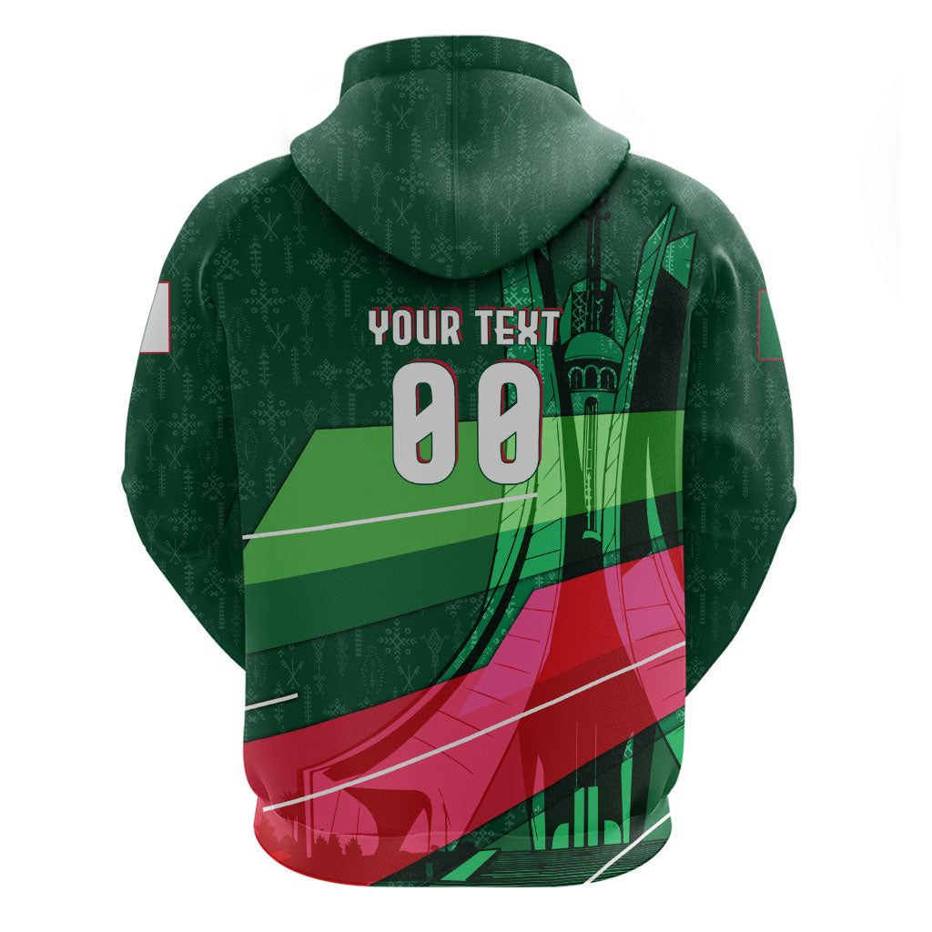 Personalized Algeria Football Champions Zip Hoodie Fennec Fox Mascot - Algiers Martyrs Memorial