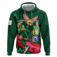 Personalized Algeria Football Champions Zip Hoodie Fennec Fox Mascot - Algiers Martyrs Memorial