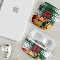 Personalized Algeria Champions Football 2026 AirPods Case Fennec Fox Victory Mascot - Traditional Berber Pattern