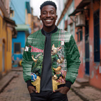 Personalized Algeria Champions Football 2026 Bomber Jacket Fennec Fox Victory Mascot - Traditional Berber Pattern