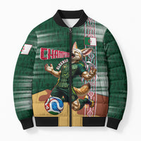 Personalized Algeria Champions Football 2026 Bomber Puffer Jacket Fennec Fox Victory Mascot - Traditional Berber Pattern