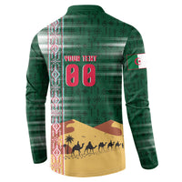Personalized Algeria Champions Football 2026 Button Sweatshirt Fennec Fox Victory Mascot - Traditional Berber Pattern