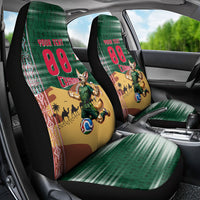 Personalized Algeria Champions Football 2026 Car Seat Cover Fennec Fox Victory Mascot - Traditional Berber Pattern
