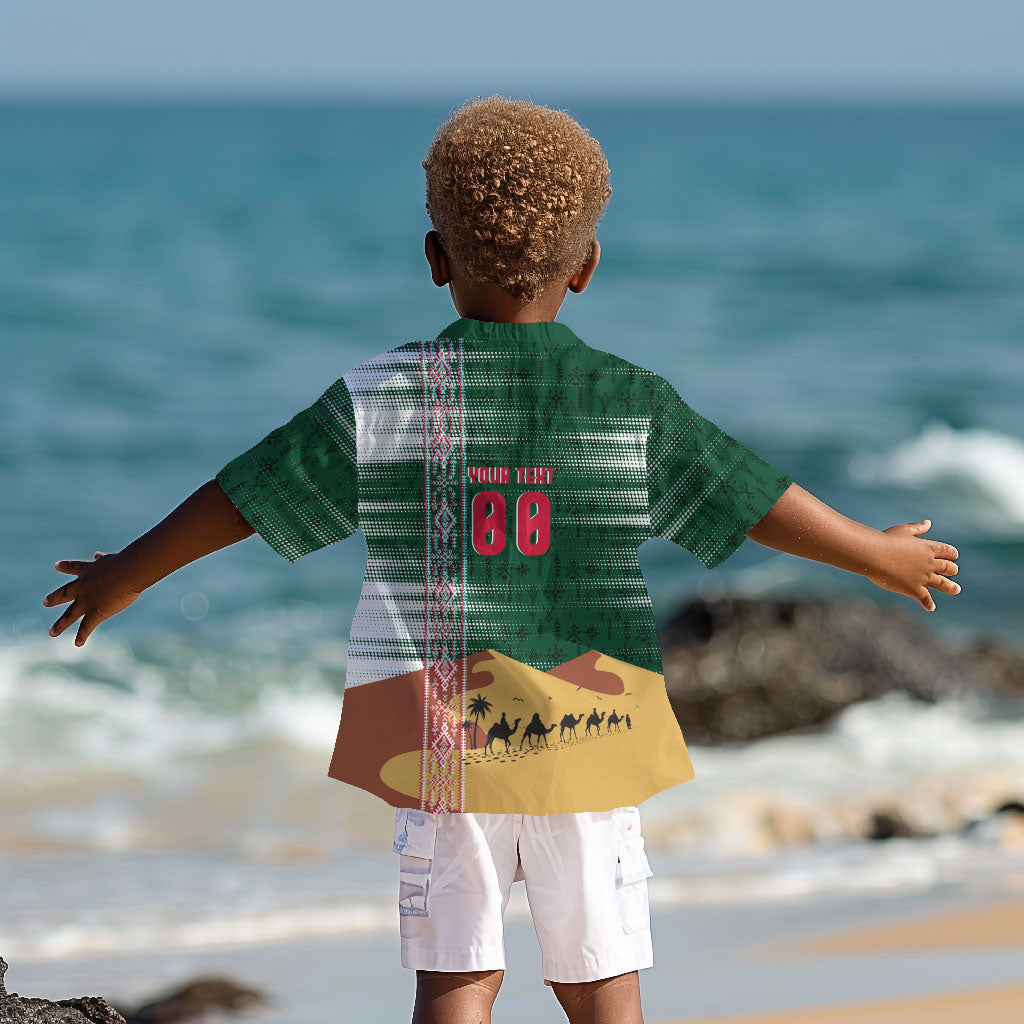 Personalized Algeria Champions Football 2026 Kid Hawaiian Shirt Fennec Fox Victory Mascot - Traditional Berber Pattern