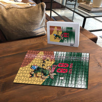 Personalized Algeria Champions Football 2026 Puzzle Fennec Fox Victory Mascot - Traditional Berber Pattern