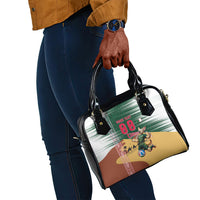 Personalized Algeria Champions Football 2026 Shoulder Handbag Fennec Fox Victory Mascot - Traditional Berber Pattern