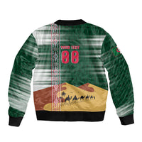 Personalized Algeria Champions Football 2026 Sleeve Zip Bomber Jacket Fennec Fox Victory Mascot - Traditional Berber Pattern