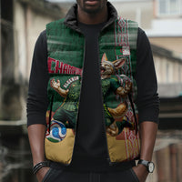 Personalized Algeria Champions Football 2026 Sleeveless Puffer Jacket Fennec Fox Victory Mascot - Traditional Berber Pattern