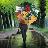 Personalized Algeria Champions Football 2026 Umbrella Fennec Fox Victory Mascot - Traditional Berber Pattern