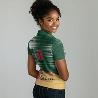 Personalized Algeria Champions Football 2026 Women Polo Shirt Fennec Fox Victory Mascot - Traditional Berber Pattern