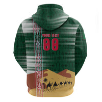 Personalized Algeria Champions Football 2026 Zip Hoodie Fennec Fox Victory Mascot - Traditional Berber Pattern