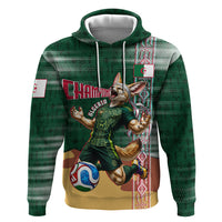 Personalized Algeria Champions Football 2026 Zip Hoodie Fennec Fox Victory Mascot - Traditional Berber Pattern