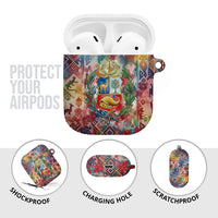 Peru National Emblem Marinera AirPods Case Watercolor Splash Inca Pattern
