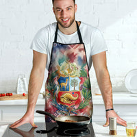 Peru National Emblem Marinera Apron Watercolor Splash Inca Pattern