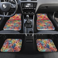 Peru National Emblem Marinera Car Mats Watercolor Splash Inca Pattern