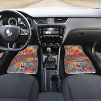 Peru National Emblem Marinera Car Mats Watercolor Splash Inca Pattern