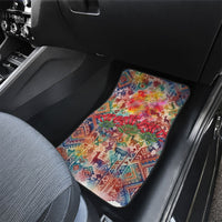 Peru National Emblem Marinera Car Mats Watercolor Splash Inca Pattern