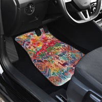 Peru National Emblem Marinera Car Mats Watercolor Splash Inca Pattern