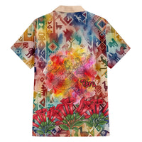 Peru National Emblem Marinera Hawaiian Shirt Watercolor Splash Inca Pattern