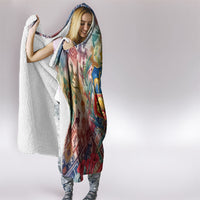 Peru National Emblem Marinera Hooded Blanket Watercolor Splash Inca Pattern
