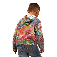 Peru National Emblem Marinera Kid Hoodie Watercolor Splash Inca Pattern