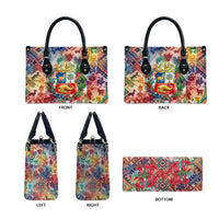 Peru National Emblem Marinera Leather Bag Watercolor Splash Inca Pattern