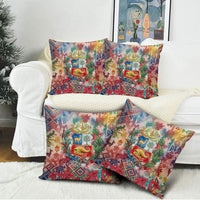 Peru National Emblem Marinera Pillow Cover Watercolor Splash Inca Pattern