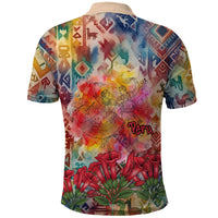 Peru National Emblem Marinera Polo Shirt Watercolor Splash Inca Pattern