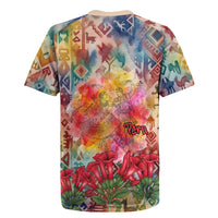 Peru National Emblem Marinera Rugby Jersey Watercolor Splash Inca Pattern