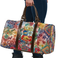 Peru National Emblem Marinera Travel Bag Watercolor Splash Inca Pattern