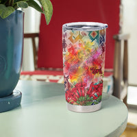 Peru National Emblem Marinera Tumbler Cup Watercolor Splash Inca Pattern