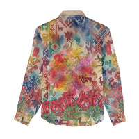 Peru National Emblem Marinera Women Casual Shirt Watercolor Splash Inca Pattern