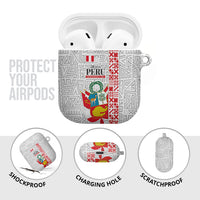 Peru Independence Day AirPods Case Peruvian Flag Coat of Arms Inca Pattern