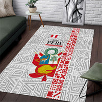 Peru Independence Day Area Rug Peruvian Flag Coat of Arms Inca Pattern