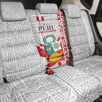Peru Independence Day Back Car Seat Cover Peruvian Flag Coat of Arms Inca Pattern