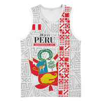 Peru Independence Day Basketball Jersey Peruvian Flag Coat of Arms Inca Pattern