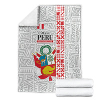 Peru Independence Day Blanket Peruvian Flag Coat of Arms Inca Pattern