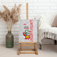 Peru Independence Day Canvas Wall Art Peruvian Flag Coat of Arms Inca Pattern