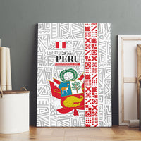Peru Independence Day Canvas Wall Art Peruvian Flag Coat of Arms Inca Pattern
