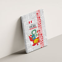 Peru Independence Day Canvas Wall Art Peruvian Flag Coat of Arms Inca Pattern