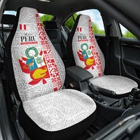 Peru Independence Day Car Seat Cover Peruvian Flag Coat of Arms Inca Pattern