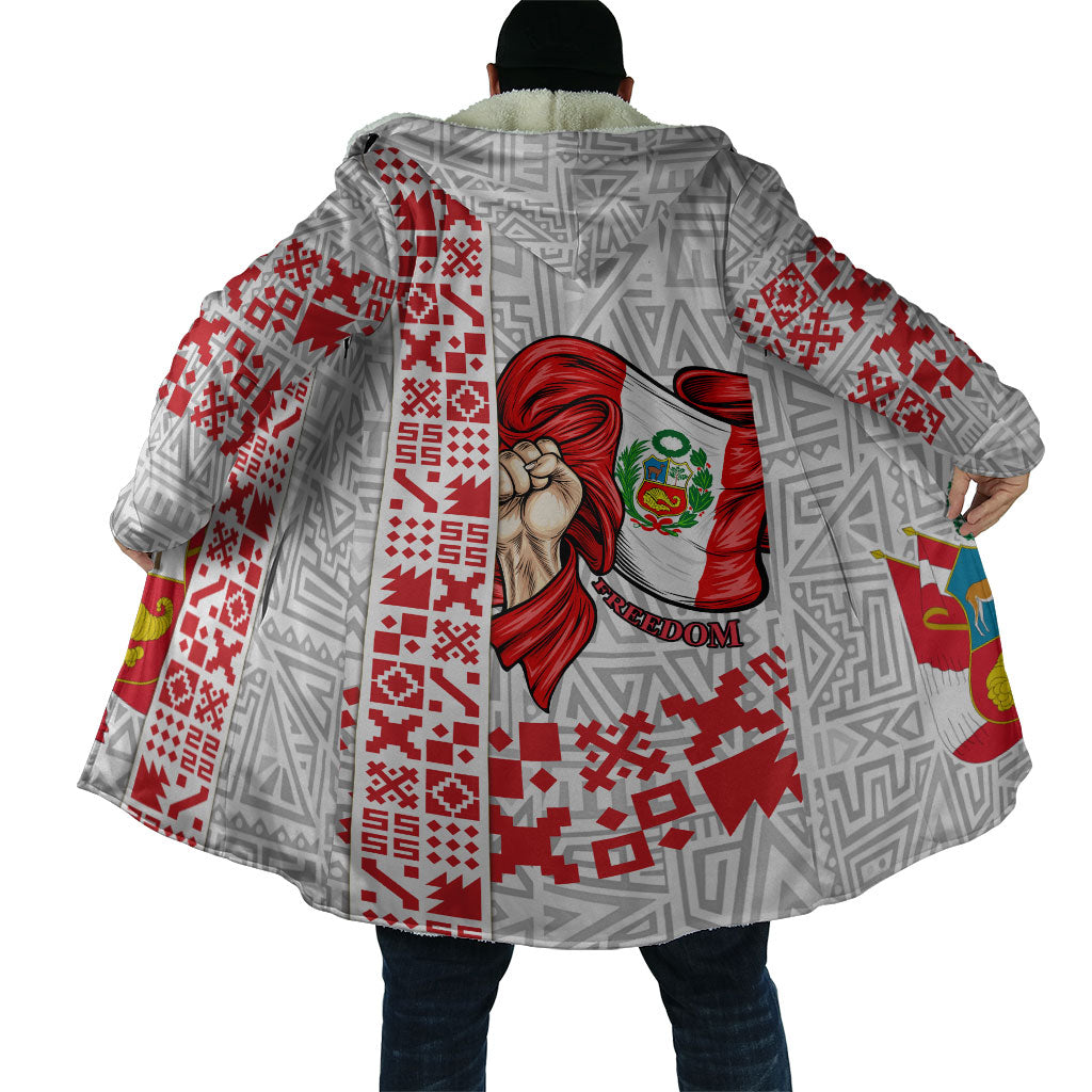 Peru Independence Day Cloak Peruvian Flag Coat of Arms Inca Pattern